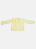 Baby Girl Cardigan with 2 Big Bows - Lemon Yellow