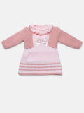 Baby Girl 2-piece Spanish Knitted Dress & Bolero Set - Baby Pink & Dusty Pink