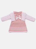Baby Girl 2-piece Spanish Knitted Dress & Bolero Set - Dusty Pink & Baby Pink