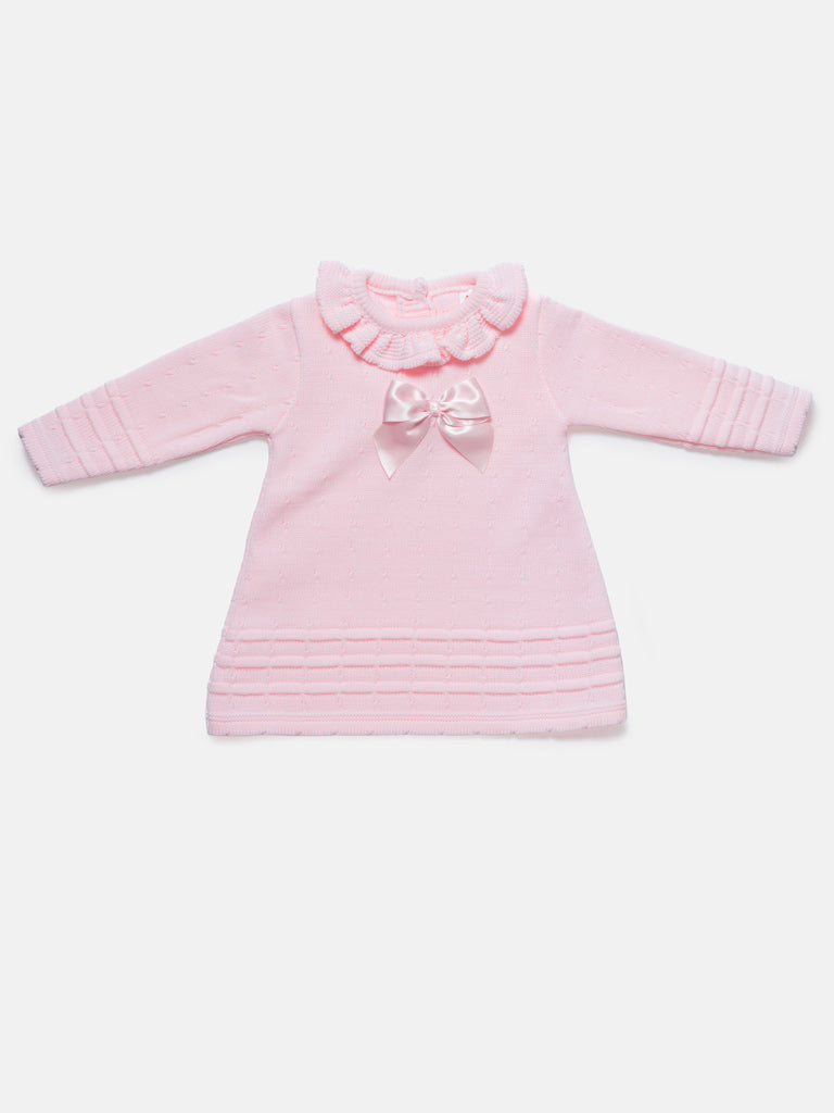 Baby Girl 2-piece Spanish Knitted Dress & Bolero Set - Baby Pink