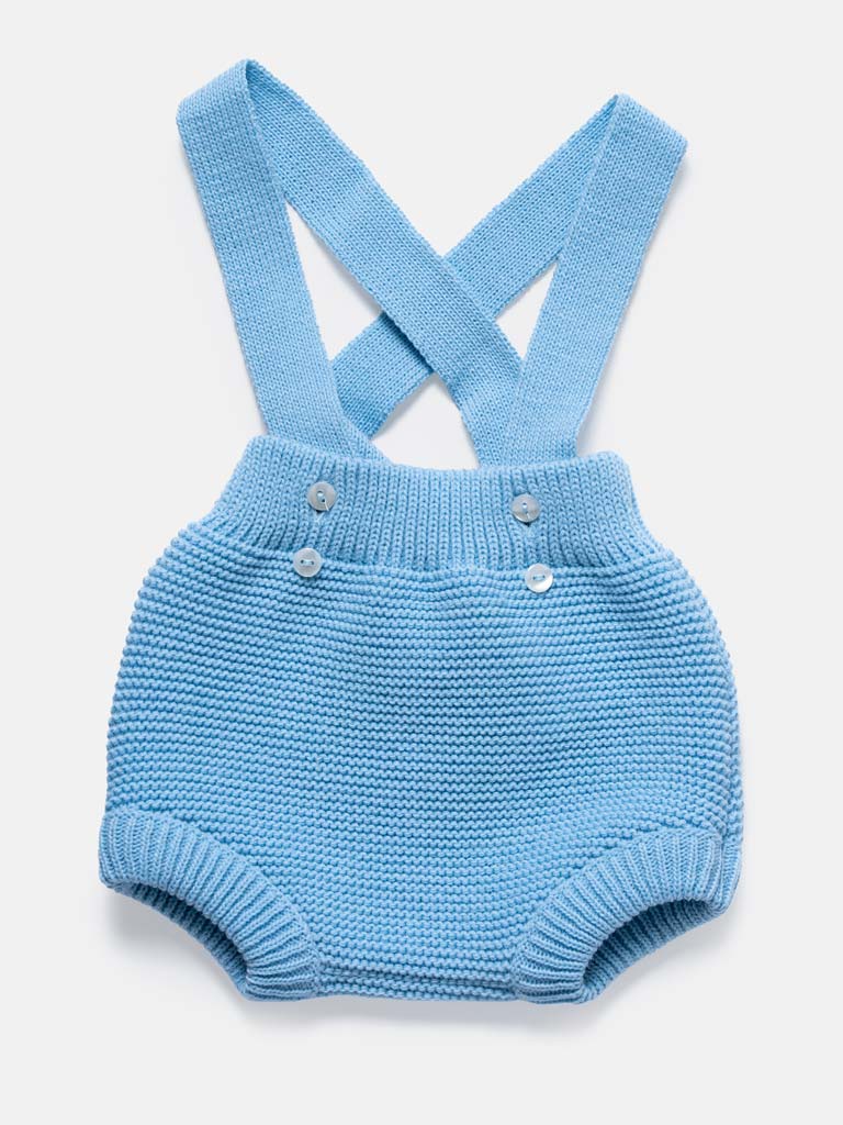 Baby Boy 2-Piece Spanish Knitted Romper & Shirt Set - Blue