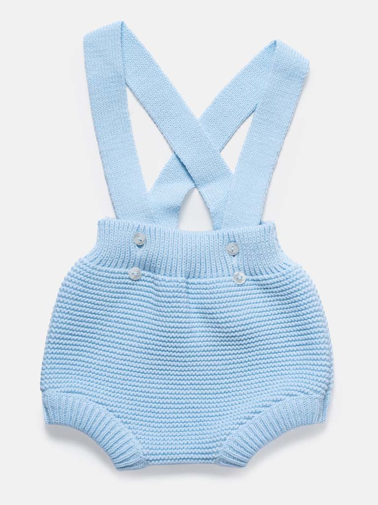 Baby Boy 2-Piece Spanish Knitted Romper & Shirt Set - Baby Blue