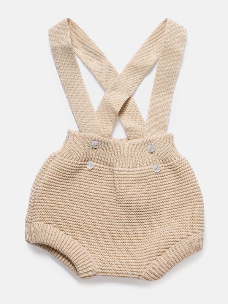 Baby Boy 2-Piece Spanish Knitted Romper & Shirt Set - Beige