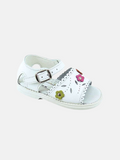 Baby Girl Aladino Spanish Flower & Petal Sandals - White