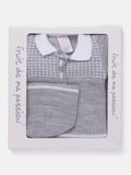 Baby Boy Elegant 3-piece Knit Gift Box Set - Grey