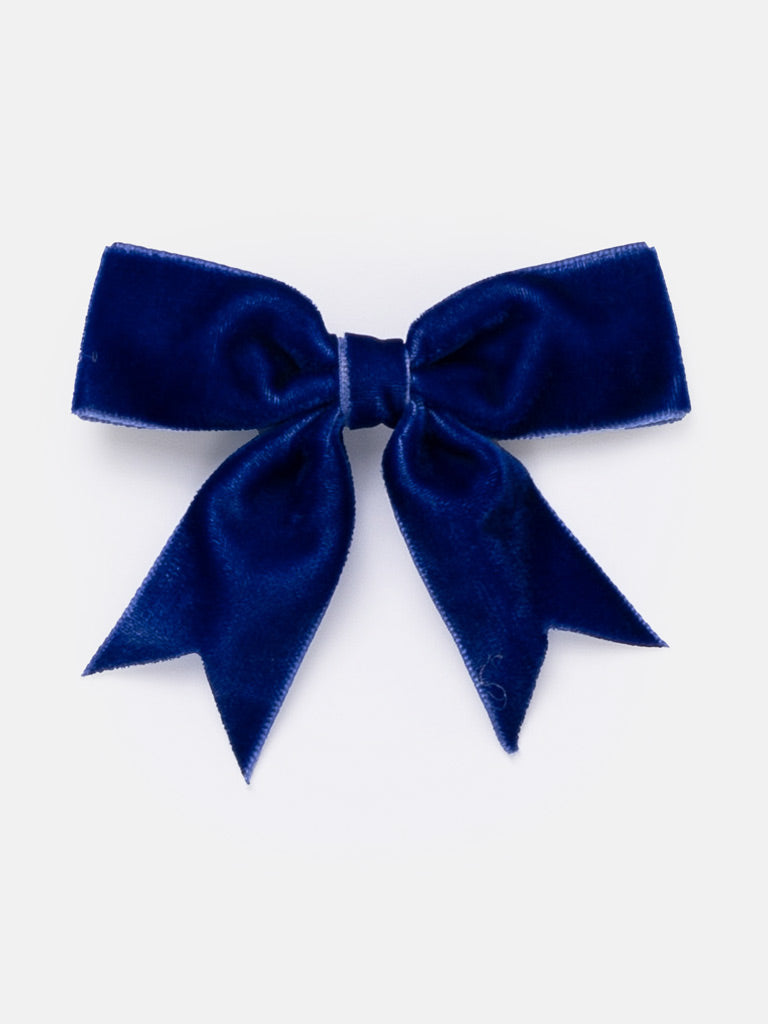 Baby Girl Velvet Bow Hairclip -Royal Blue