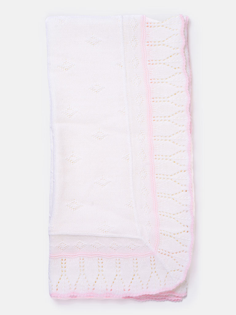 Baby Spanish Chic Knitted Shawl - Pink