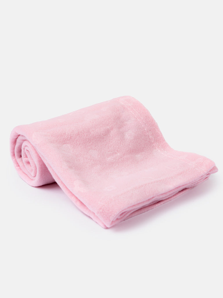 Baby Girl Heart Soft Fleece Blanket - Pink