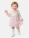 Baby Girl Flores Collection Floral Print Spanish Dress - Beige