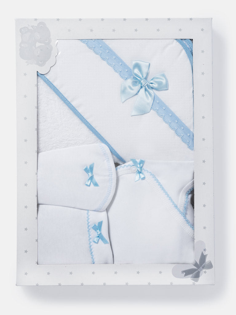 Newborn Essentials 4-Piece Gift Box Set - Baby Blue