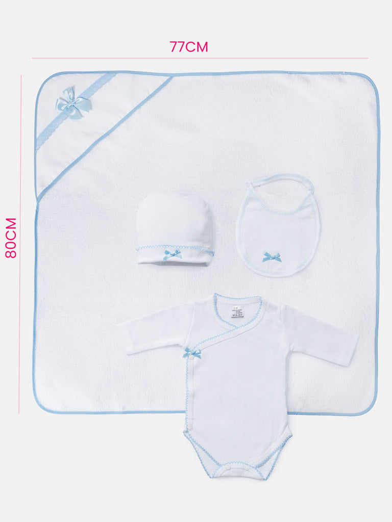 Newborn Essentials 4-Piece Gift Box Set - Baby Blue