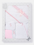 Newborn Essentials 4-Piece Gift Box Set with Wavy Lace - Pink