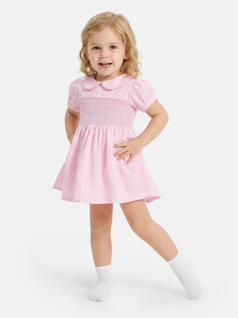 Baby Girl Marina Collection Smocked Dress - Baby Pink