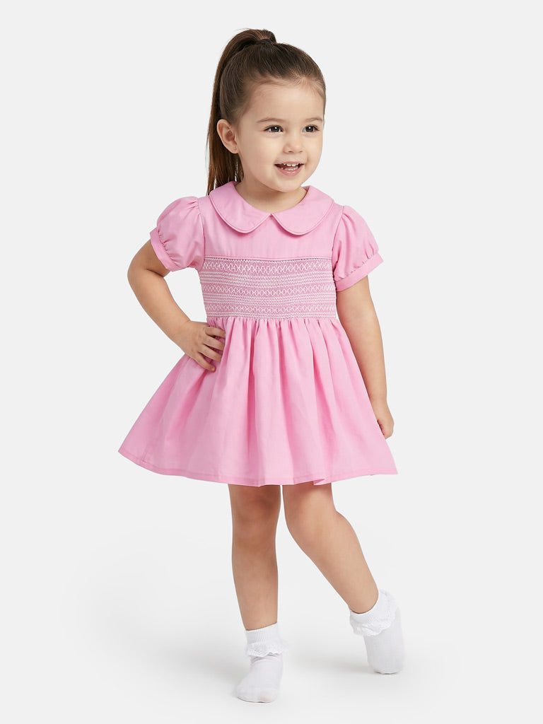 Baby Girl Marina Collection Smocked Dress - Hot Pink