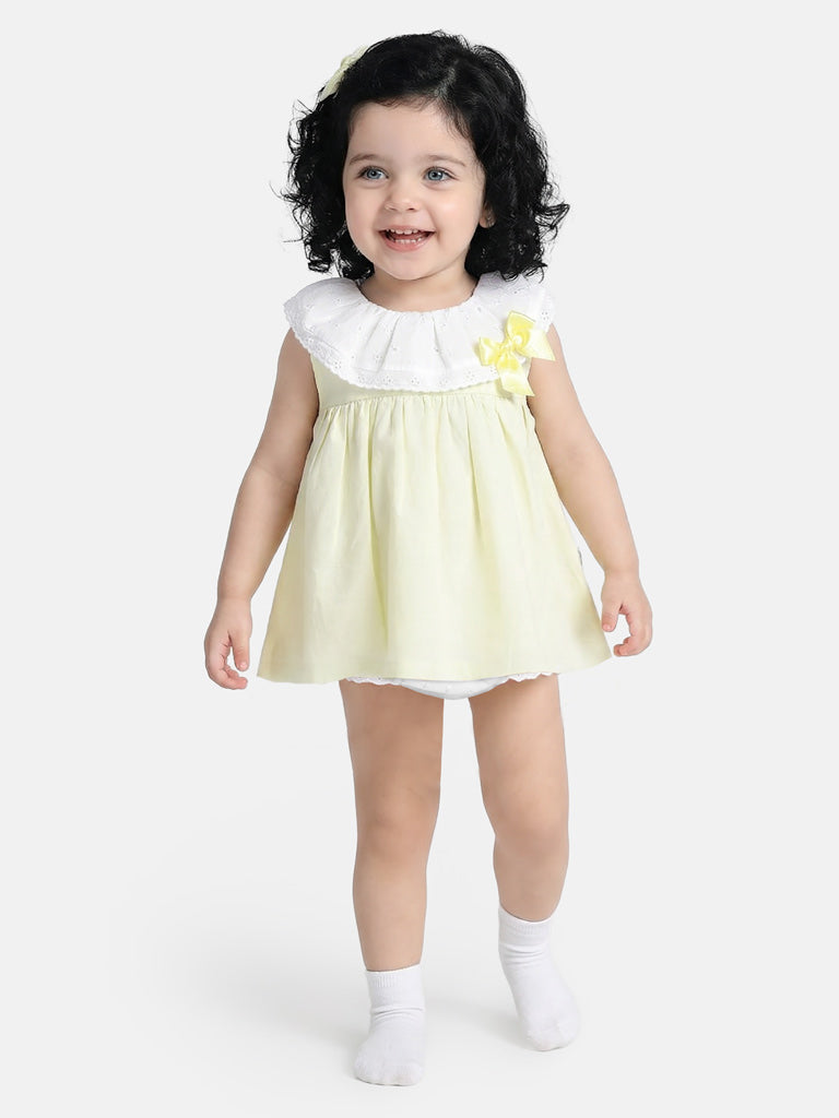 Baby Girl Minna Collection Dress with Bloomers - Lemon Yellow