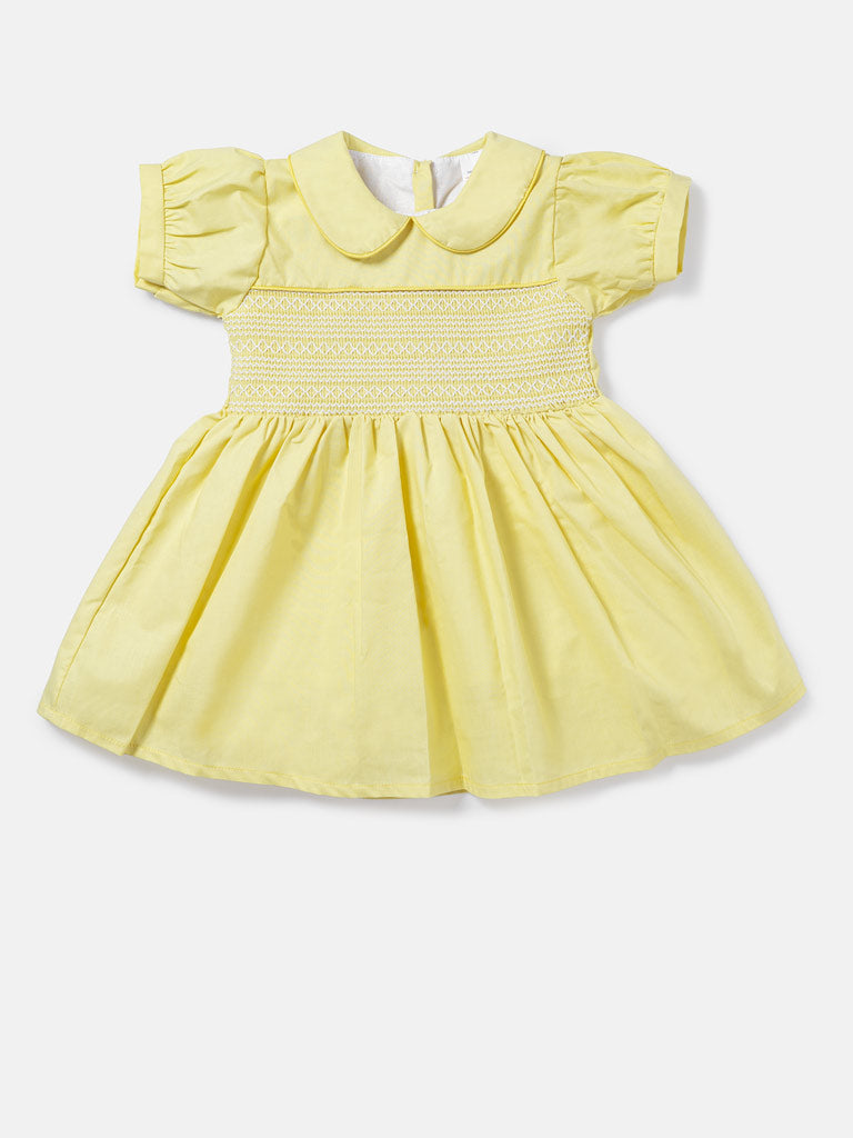 Baby Girl Marina Collection Smocked Dress - Lemon Yellow