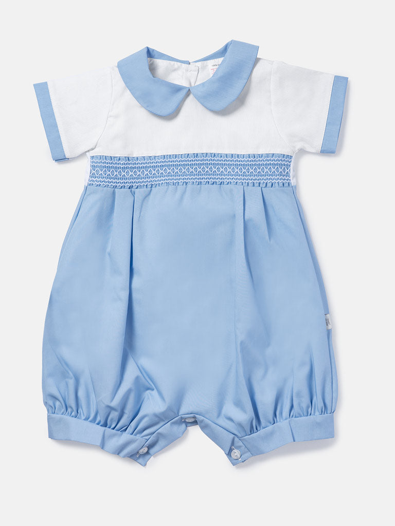 Baby Alex Collection Smocked Romper - Baby Blue