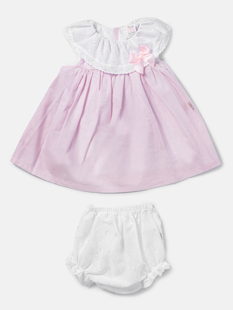 Baby Girl Minna Collection Dress with Bloomers - Baby Pink