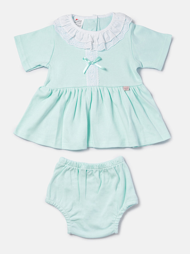 Baby Girl Dora Collection Dress with Bloomers - Mint Green
