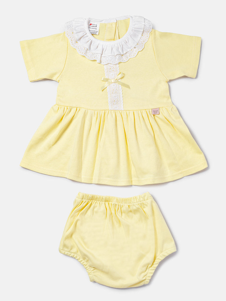 Baby Girl Dora Collection Dress with Bloomers - Lemon Yellow