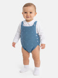 Baby Boy Alberto Collection 2-Piece Knitted Romper & Shirt Set - Blue