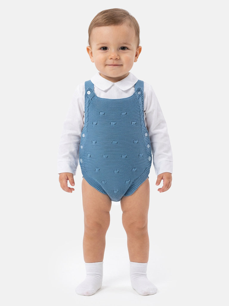 Baby Boy Alberto Collection 2-Piece Knitted Romper & Shirt Set - Blue