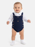 Baby Boy Pablo Collection 2-piece Spanish Knitted Romper Set - Navy Blue