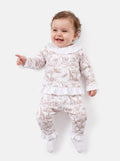 Girl Safari Collection 2-Piece Velour Pyjama Set - Baby & Toddler - Beige