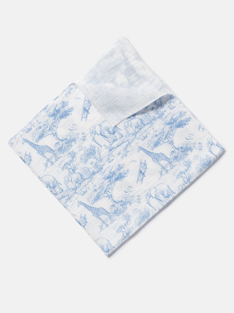 Baby Safari Collection Muslin Square - Baby Blue