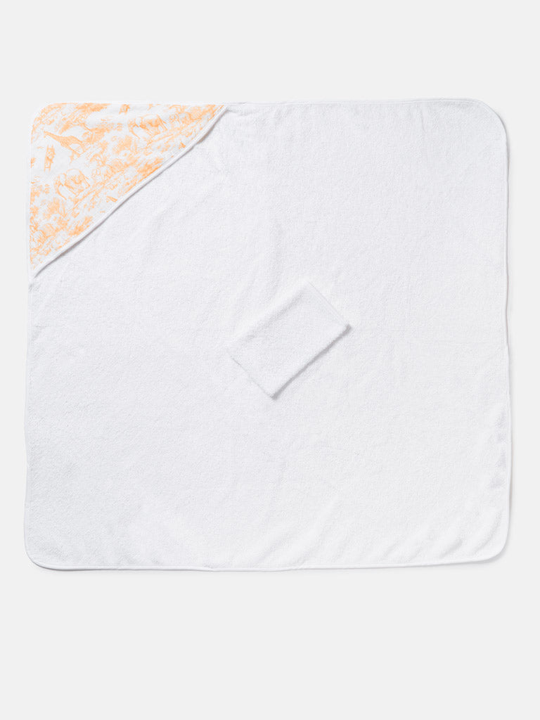 Baby Safari Collection Towel Set with Washcloth - Orange