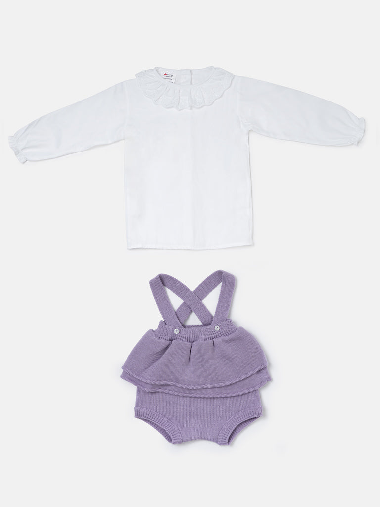Baby Girl Nerea Collection 2-piece Spanish Knitted Set - Lilac