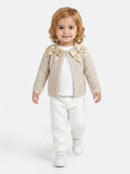 Baby Girl Cardigan with 2 Big Bows - Beige