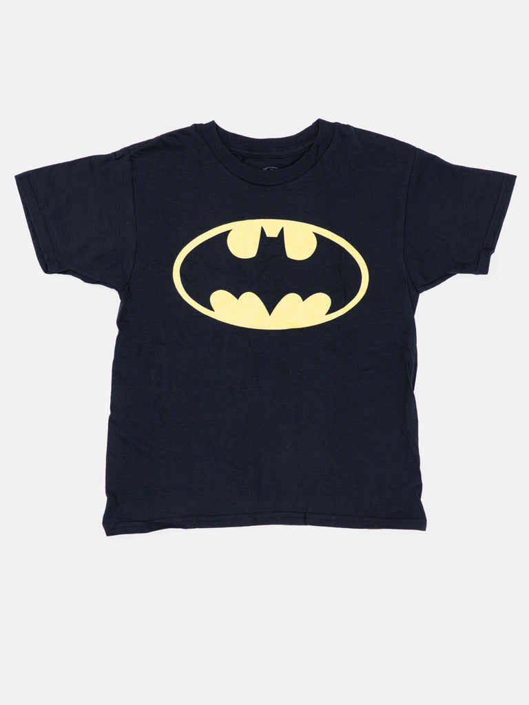 Boys "Batman" Logo Print T-Shirt – Black