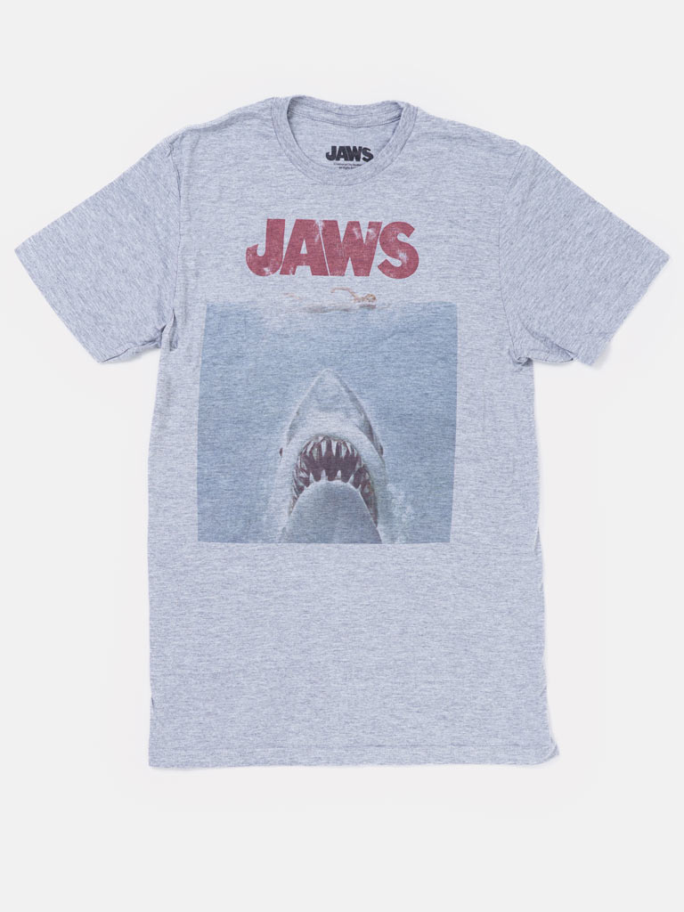 Boys "Jaws" Print T-Shirt – Gray