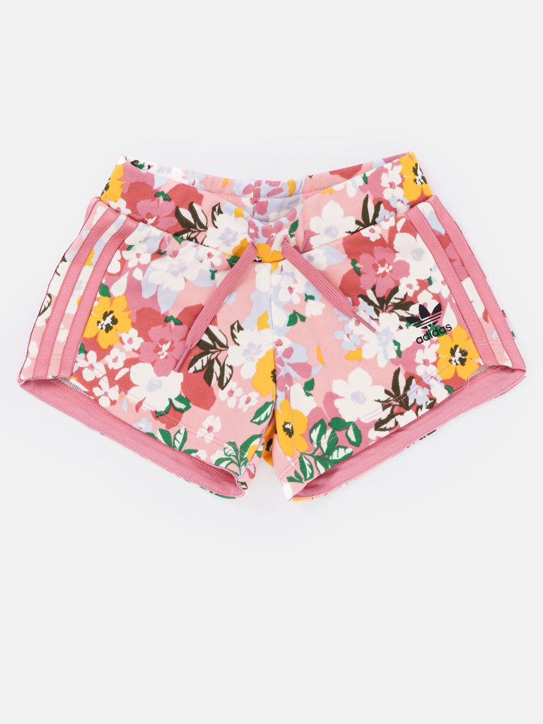 Girls ADIDAS Floral Print Shorts – Pink