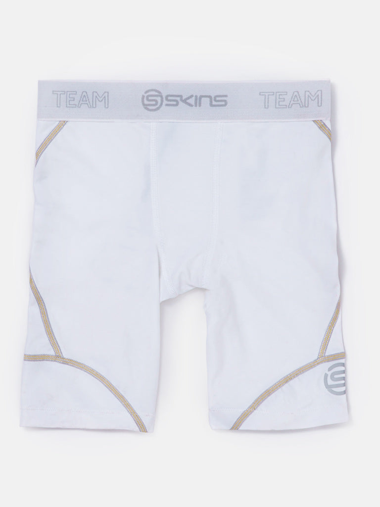 Boys SKINS Cycling Shorts – White
