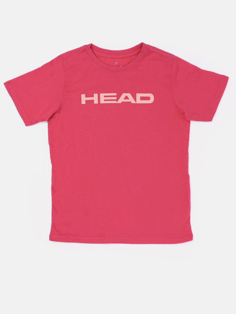 Girls Sleek "HEAD" Crew Neckline T-Shirt – Hot Pink