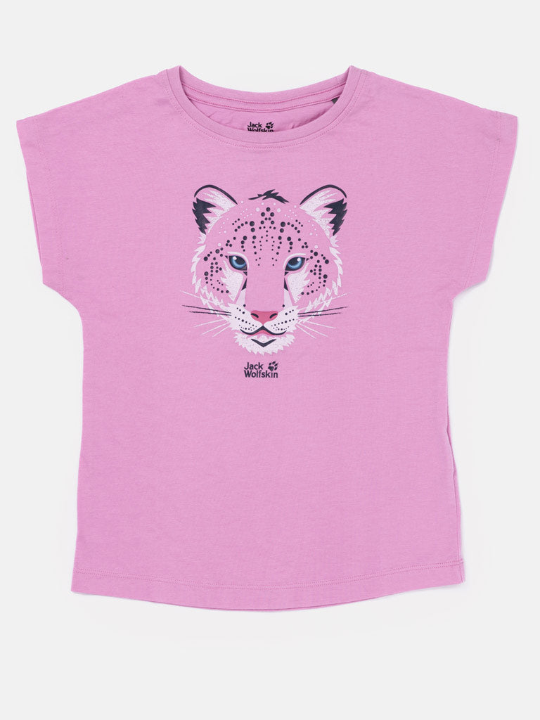 Girls JACK WOLFSKIN Wolf-Print T-shirt – Pink