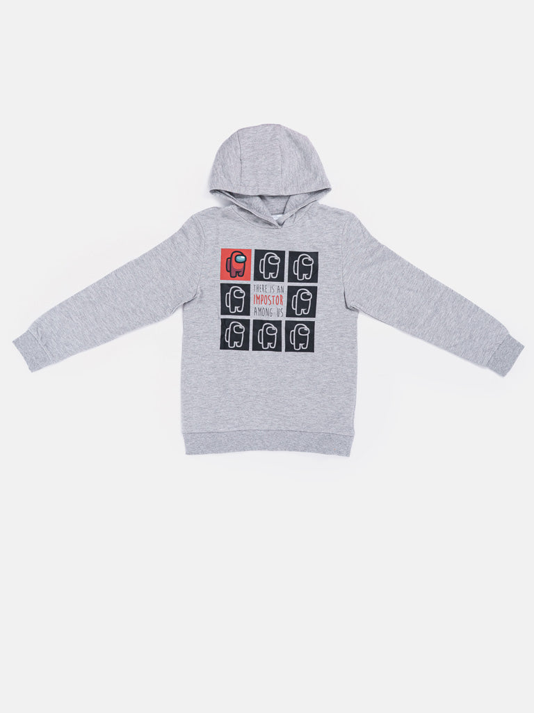 Boys "Impostor" Graphic Hoodie – Gray