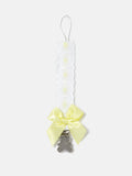 Baby Dummy Clip with Lace Detail & Satin Bow - Lemon Yellow