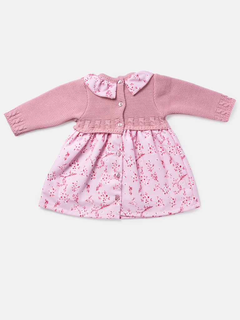 Baby Girl Flores Collection Wildflower Spanish Dress - Dusty Pink