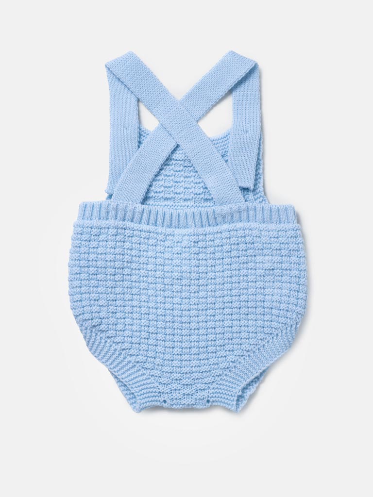 Baby Boy Pablo Collection 2-piece Spanish Knitted Romper Set - Baby Blue