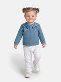 Baby Girl Cardigan with 2 Big Bows - Blue