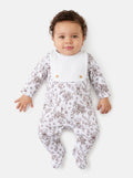 Baby Grow with Attached Bib - Teddy Collection - Beige