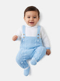 Baby Boy Camilo Collection 2-piece Knitted Dungaree Set - Baby Blue