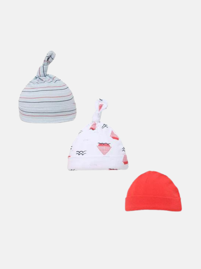 Baby Boy 3-Pack Hats - Nautical Ship Theme
