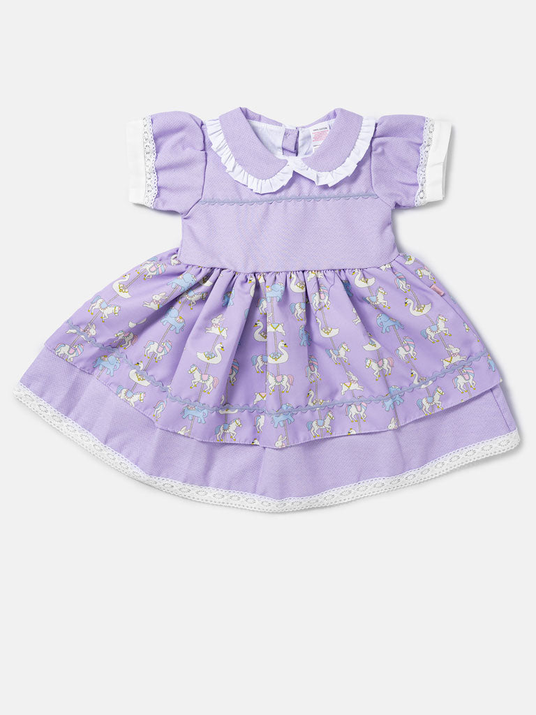Baby Girl Carousel Spanish Dress - Lilac
