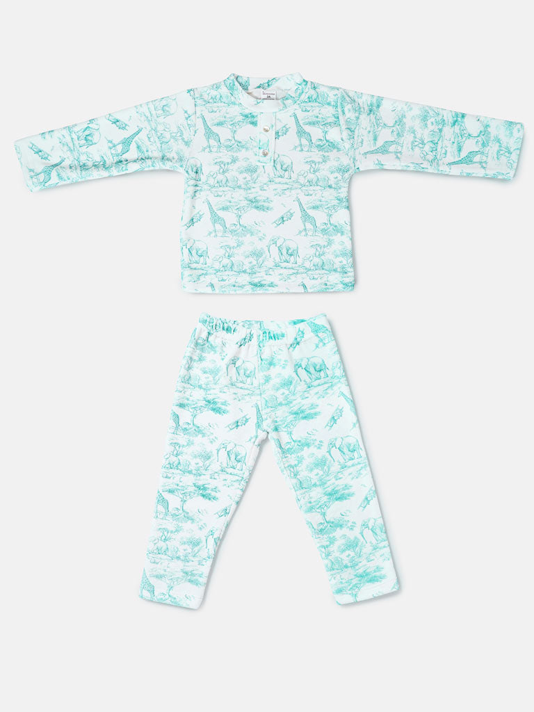 Boy Safari Collection 2-Piece Pyjama Set - Mint Green