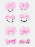 Baby Girl School Hair 8-Piece Bobble & Clip Set - Pink