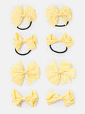 Baby Girl School Hair 8-Piece Bobble & Clip Set - Yellow